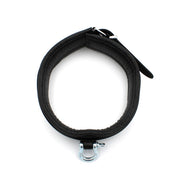 Kiotos Leather - Lederen Collar met Metalen Beugelsluiting Voorzijde - Zwart
