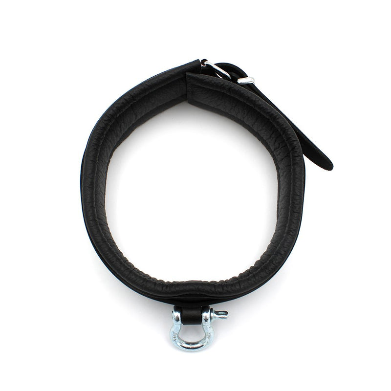 Kiotos Leather - Lederen Collar met Metalen Beugelsluiting Voorzijde - Zwart