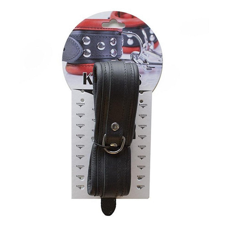 Kiotos Leather - Leren Collar 5 cm Gevoerd - Zwart