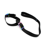 Kiotos Leather - Leren Collar Met Leiband Met Rainbow Gekleurde Metalen Gesp