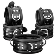 Kiotos Leather - Leren Enkelboeien 6.5 cm Breed Gevoerd - Zwart