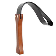 Kiotos - Paddle van PU leer met houten handvat - Bruine Plak - Lengte 30 cm
