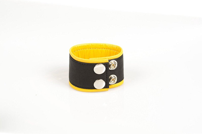 Kiotos Leather - Polsband - Leren Armband - Geel Zwart