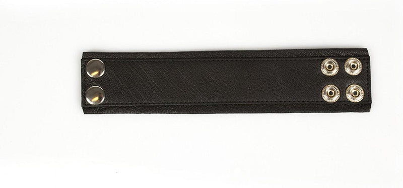 Kiotos Leather - Polsband Met Drukknopen - Zwart