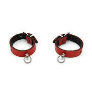 Kiotos Leather - Polsboeien Leder met Kleine O-ring - Rood