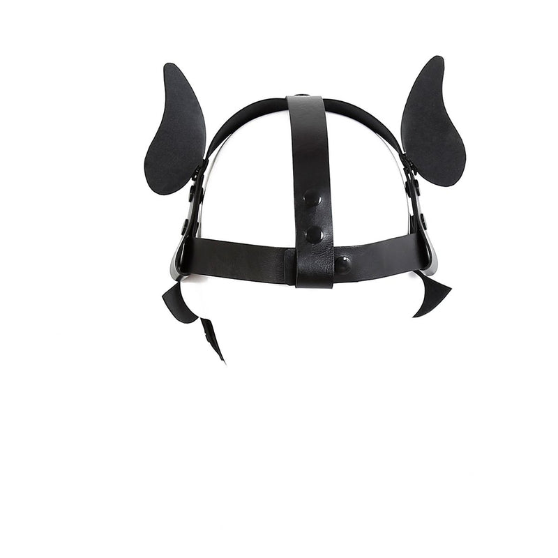 Kiotos Leather - Puppy Masker - Dog Hood - Kunstleer - Zwart