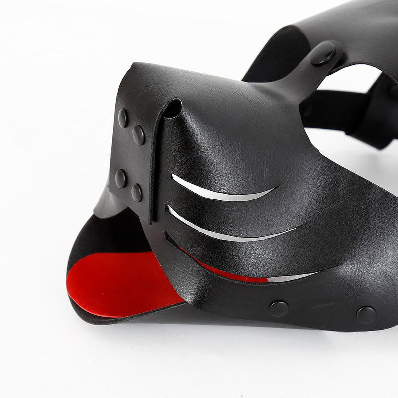 Kiotos Leather - Puppy Masker - Dog Hood - Kunstleer - Zwart
