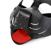 Kiotos Leather - Puppy Masker - Dog Hood - Kunstleer - Zwart