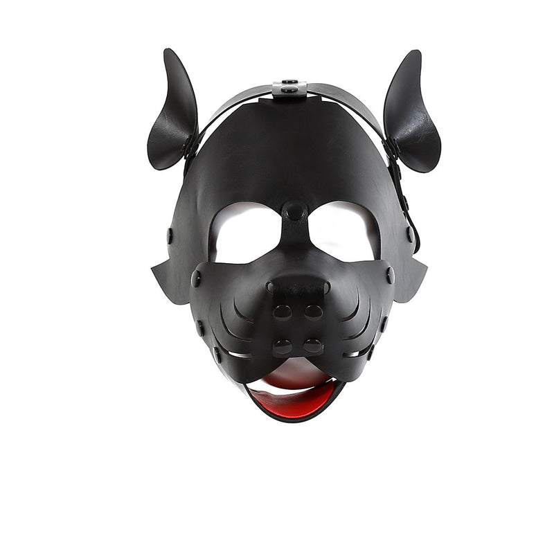 Kiotos Leather - Puppy Masker - Dog Hood - Kunstleer - Zwart
