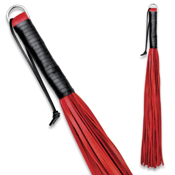 Kiotos Leather - Rode Flogger Zweep Met 48 strengen