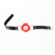 Kiotos Leather - Rode Mondknevel met Rode Lippen - Fascinerende Toevoeging voor Intiem Plezier