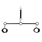 Kiotos Leather - Spreidstang - Bondage Stang - Met Drie RIng-Openingen - Met Handboeien & Enkelboeien