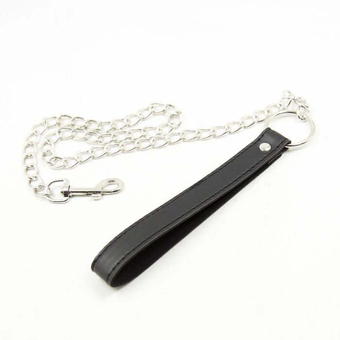 Kiotos Leather - Zwarte leiband Met Ketting