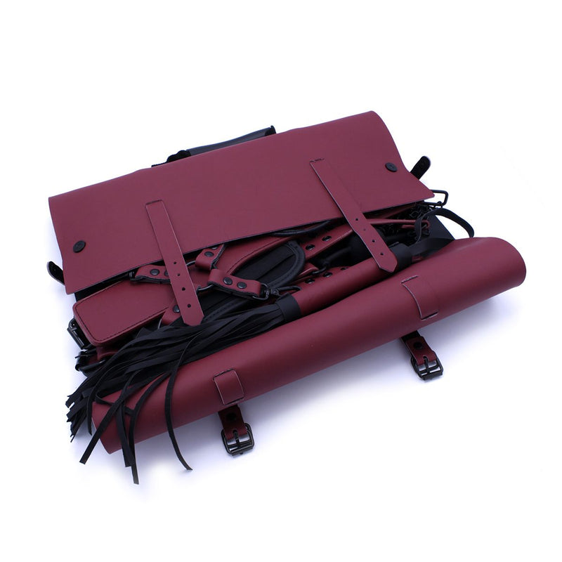 Kiotos - Luxe Bondageset Met Opbergtas - Bordeauxrood/Zwart