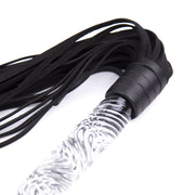 Kiotos - Luxe Flogger Met Glazen Handvat - Zwart
