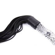 Kiotos - Luxe Flogger Met Glazen Handvat - Zwart