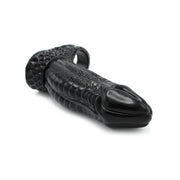 Kiotos Monstar 01 - Penis Sleeve - Penisverlenging - Met Ball Stretcher Opening - Siliconen - Zwart