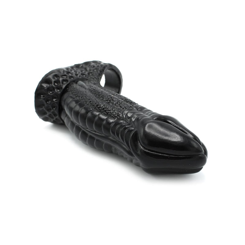 Kiotos Monstar 01 - Penis Sleeve - Penisverlenging - Met Ball Stretcher Opening - Siliconen - Zwart