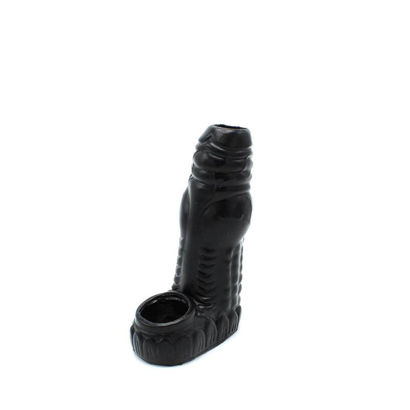Kiotos Monstar 05 - Penis Sleeve - Penisverlenging - Met Ball Stretcher Opening - Diameter Ø 50 mm - Siliconen - Zwart