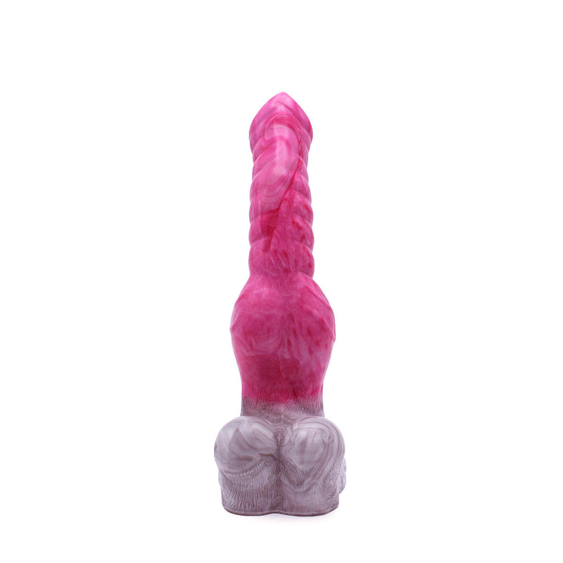 Kiotos Monstar - Fantasie Anaal Dildo 42 - 25.5 x 4.8 cm - Wit/Rood/Grijs