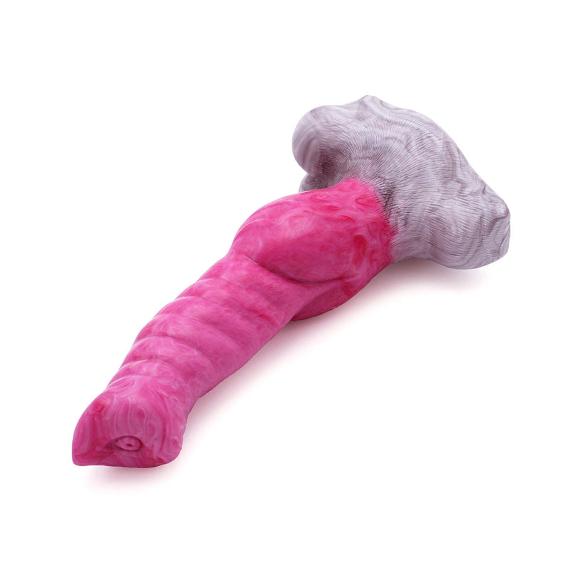 Kiotos Monstar - Fantasie Anaal Dildo 42 - 25.5 x 4.8 cm - Wit/Rood/Grijs