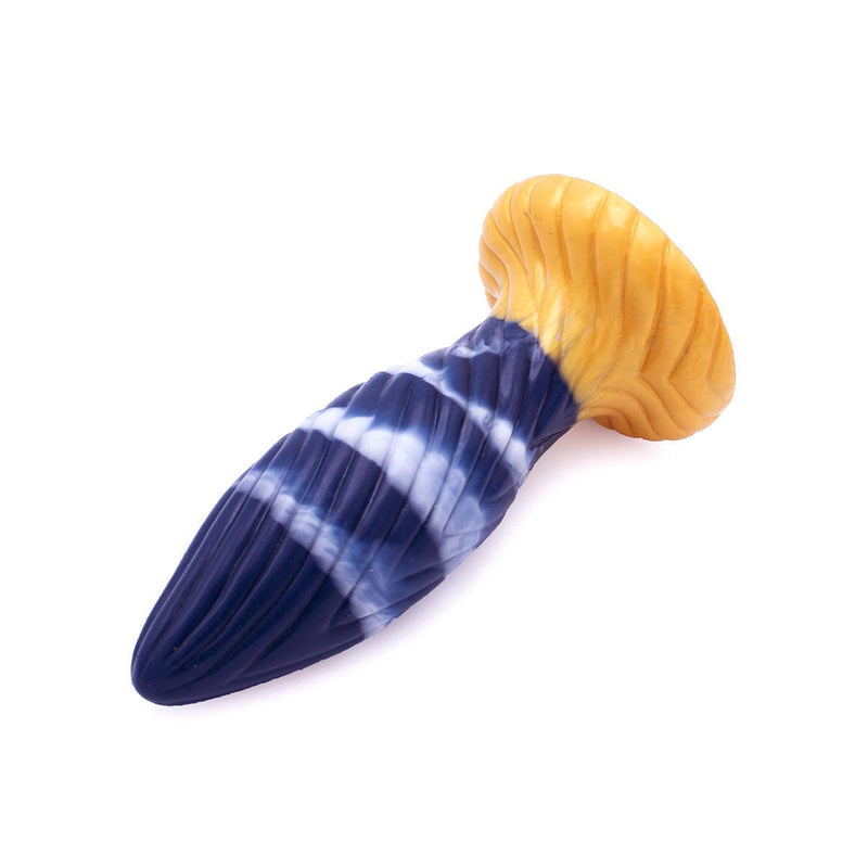 Kiotos Monstar - Buttplug - Anaal Dildo Beast 39 - 17.5 x 5.5 cm - Blauw/Goud/Wit