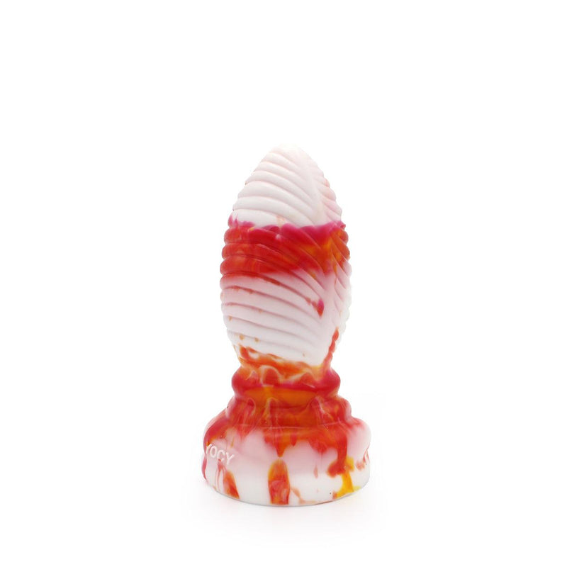 Kiotos Monstar - Buttplug Beast 6 - 16.5 x 6.5 cm - Oranje/Wit/Rood