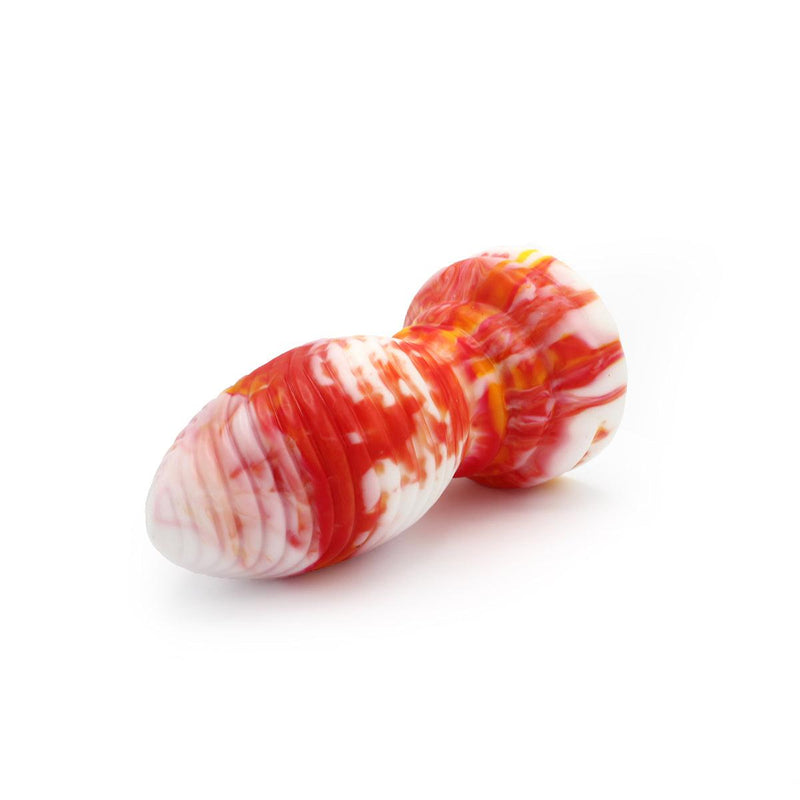 Kiotos Monstar - Buttplug Beast 6 - 16.5 x 6.5 cm - Oranje/Wit/Rood