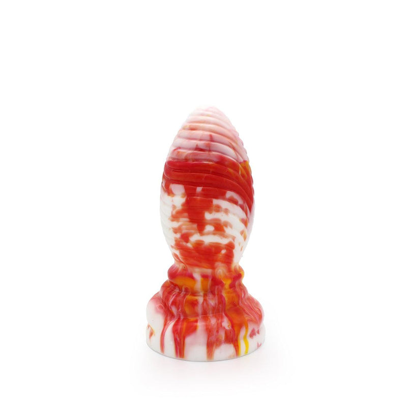Kiotos Monstar - Buttplug Beast 6 - 16.5 x 6.5 cm - Oranje/Wit/Rood