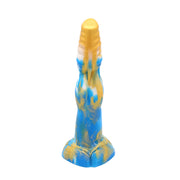 Kiotos Monstar - Dildo Beast 19 - 25 x 6 cm - Goud/Blauw/Wit