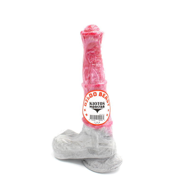 Kiotos Monstar - Fantasie Dildo Nr. 22 - 24,5 cm - Roze/Grijs/Wit