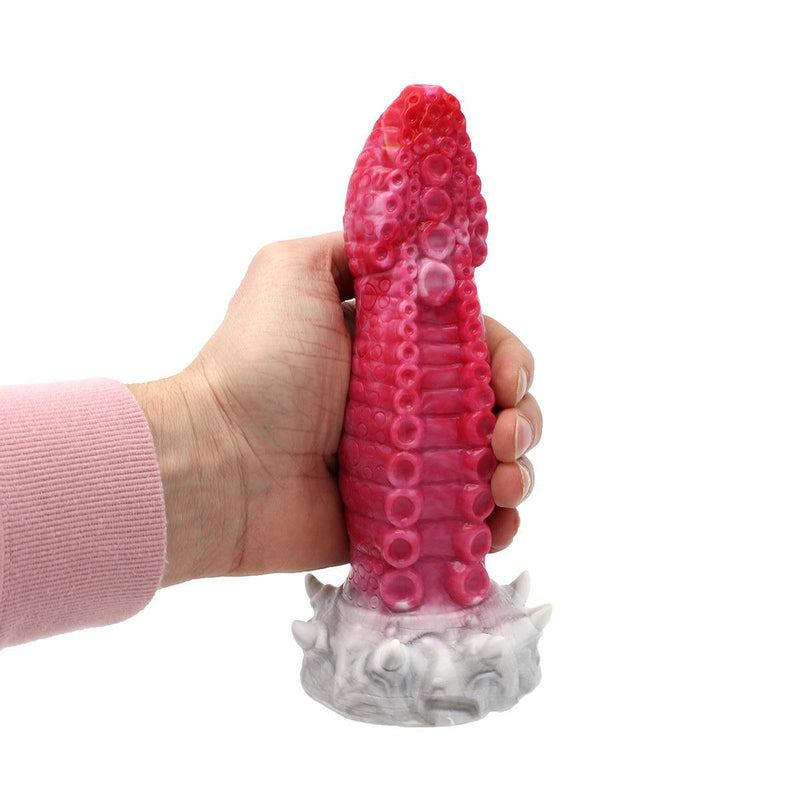 Kiotos Monstar - Fantasie Dildo Nr. 22 - 21 x 6 cm - Roze/Grijs/Wit