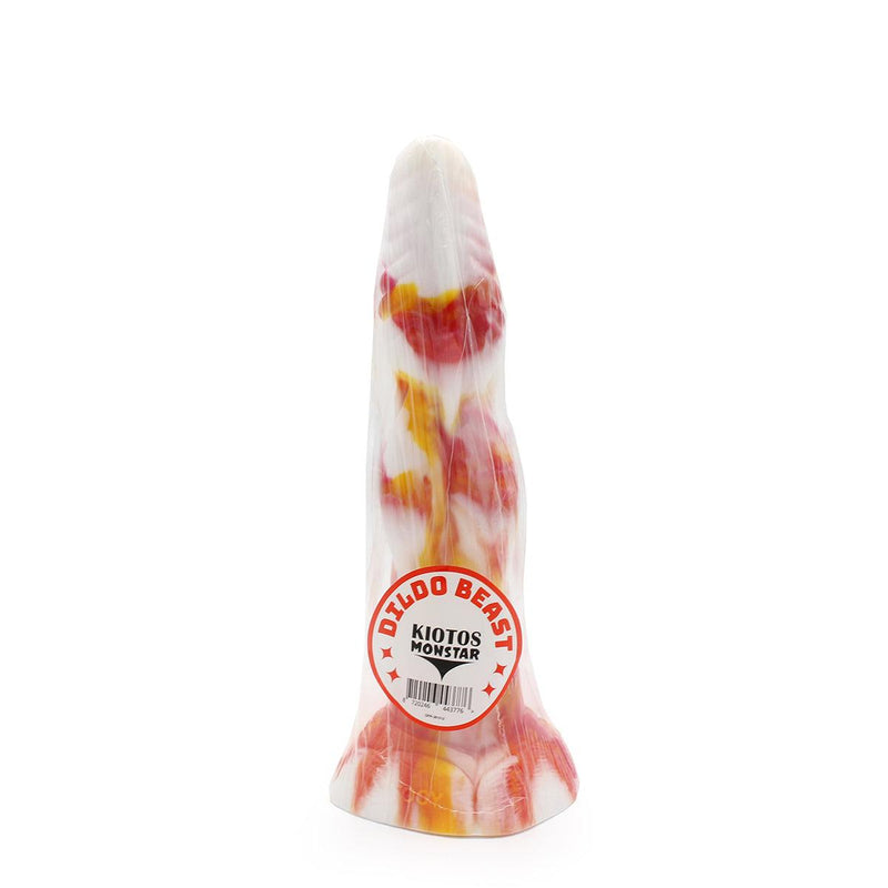 Kiotos Monstar - Fantasie Dildo Nr. 12 - 25.5 x 6 cm - Rood/Oranje/Wit