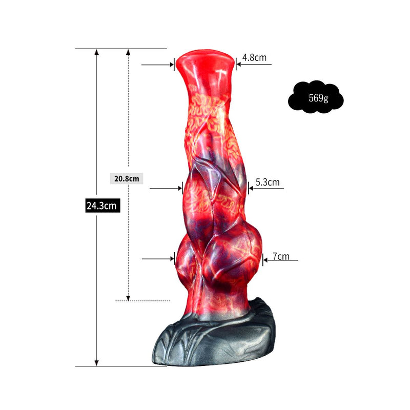 Kiotos Monstar - Fantasie Dildo Nr. 75 - Drogon - Rood/Paars/Zwart