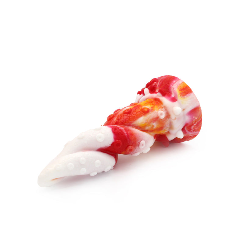 Kiotos Monstar - Dildo Beast OCTOPUS- 18 x 5 cm - Oranje/Wit/Rood