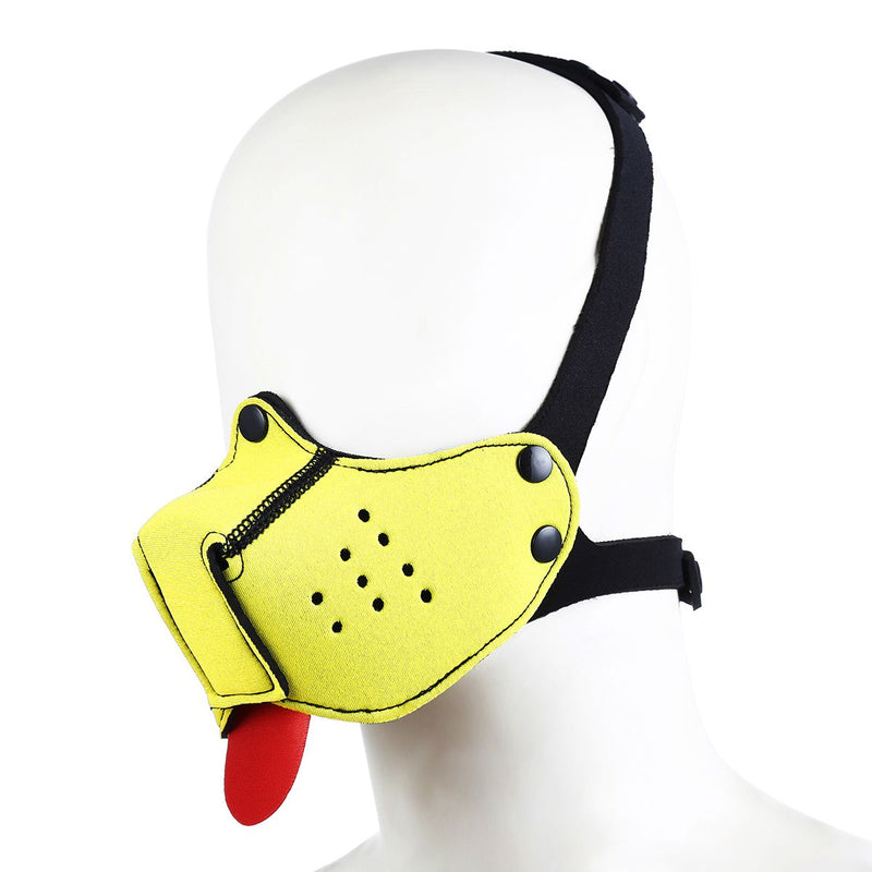 Kiotos - Neopreen Puppy Dog Gag/Mondmasker - Geel