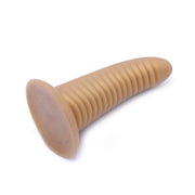 Kiotos - Ribbed Penis XL Shinny Flesh Suction Dildo - Amazing Shinny Gold/Flesh Silicone - 8 cm diameter x 30 cm lang