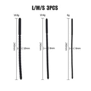 Kiotos - Set Van 3 Geribbelde Sounds/Dilators - Zwart