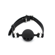 Kiotos - Siliconen Ball Gag Met (adem)gaten - Zwart
