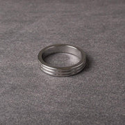 Kiotos - Cockring Met Groeven RVS - 10 mm breed