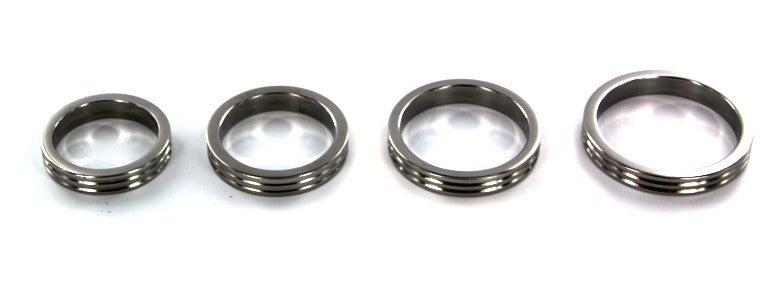 Kiotos - Cockring Met Groeven RVS - 10 mm breed-Erotiekvoordeel.nl