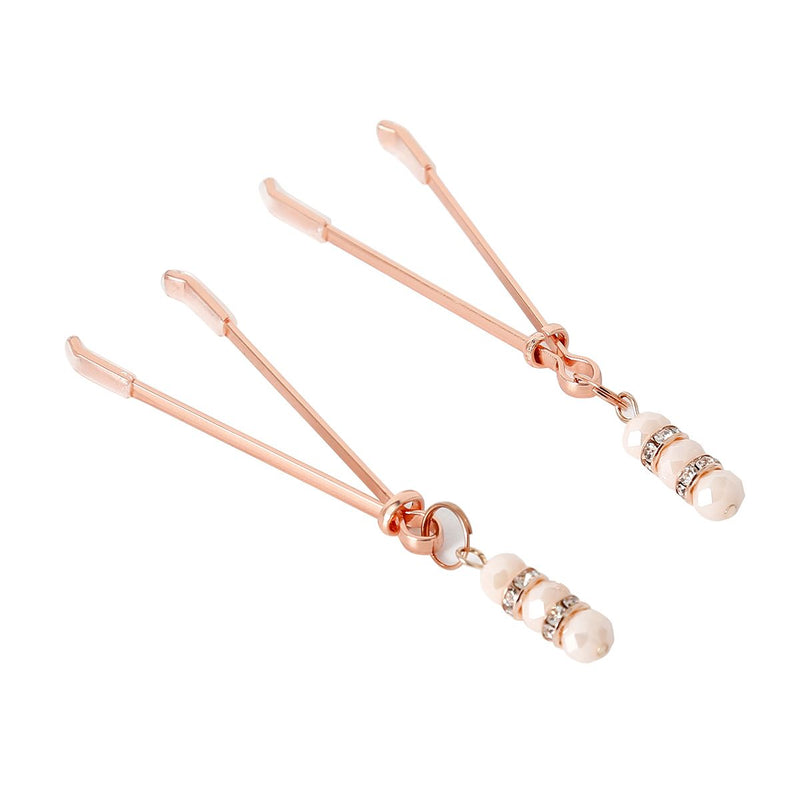 Kiotos - Roségouden tepelklemmen met stras steentjes