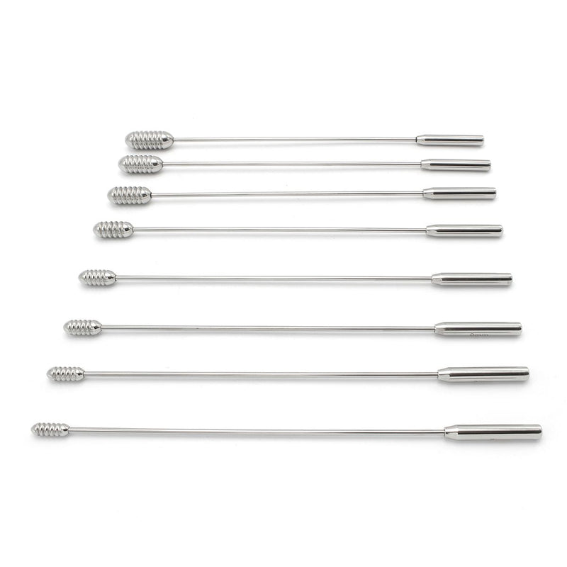 Kiotos - Set Met Geribbelde Rosebud Dilators/sounds In Luxe etui - 8 Stuks