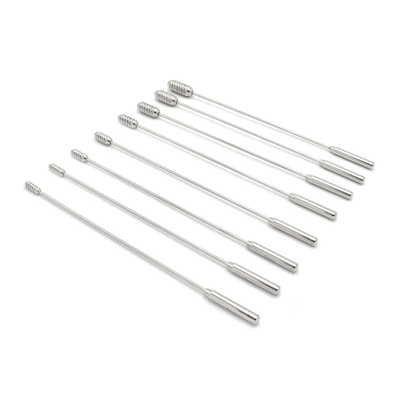 Kiotos - Set Met Geribbelde Rosebud Dilators/sounds In Luxe etui - 8 Stuks