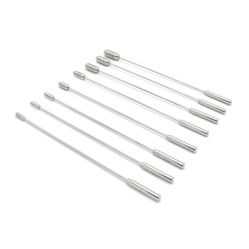 Kiotos - Set Met Geribbelde Rosebud Dilators/sounds In Luxe etui - 8 Stuks