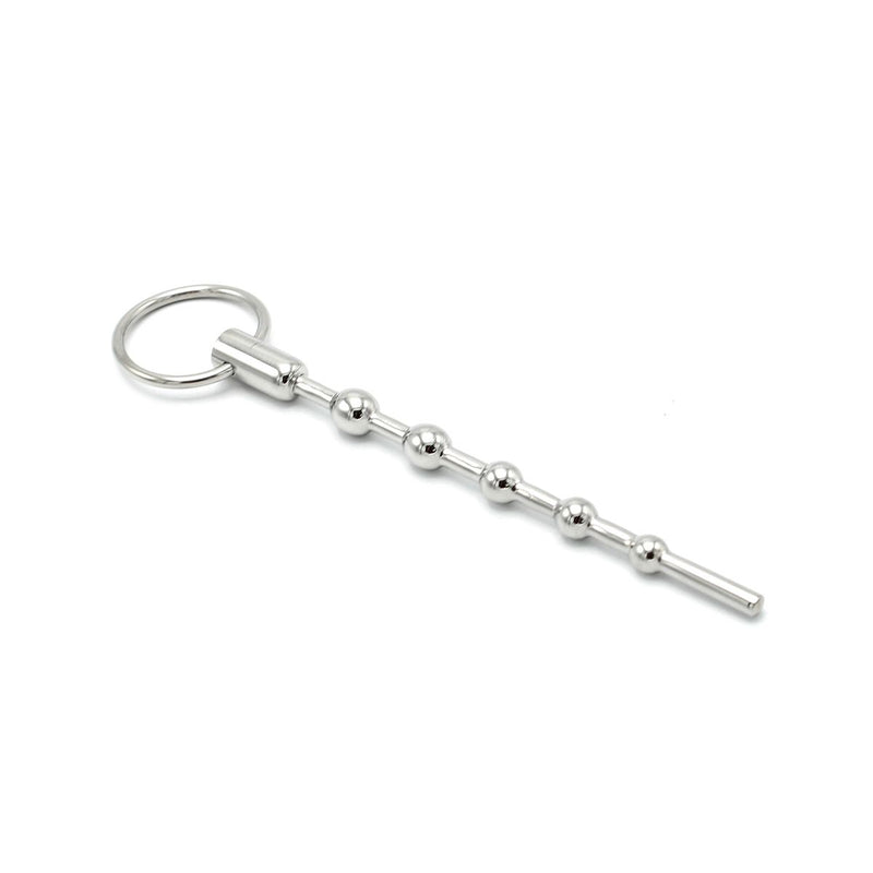 Kiotos - Solid Spaced Beads Penis Stick - Penisplug met Bolletjes en Trekring