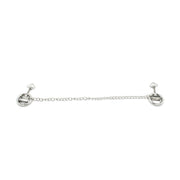 Kiotos - Stalen Tepelklem Ringen Met Ketting - RVS - Lengte Ketting 38 cm