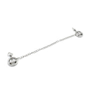 Kiotos - Stalen Tepelklem Ringen Met Ketting - RVS - Lengte Ketting 38 cm