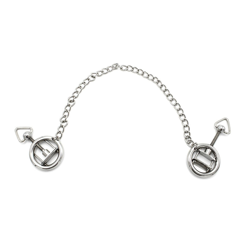 Kiotos - Stalen Tepelklem Ringen Met Ketting - RVS - Lengte Ketting 38 cm