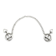 Kiotos - Stalen Tepelklem Ringen Met Ketting - RVS - Lengte Ketting 38 cm